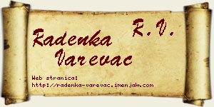 Radenka Varevac vizit kartica